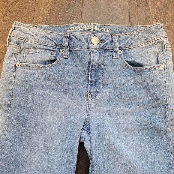 🦅 American Eagle Super Stretch Skinny Jeans Size 8 short - Picture 2 of 11
